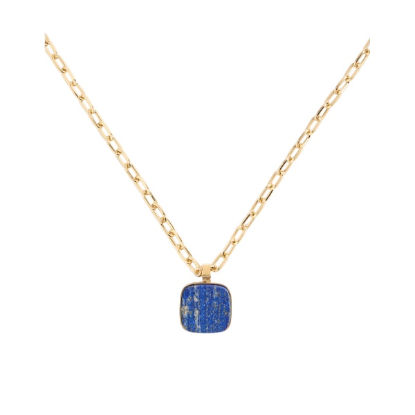 La DoubleJ Soul Pendant Necklace in 24k Gold Plate & Lapis Lazuli at Luxury Shoes 