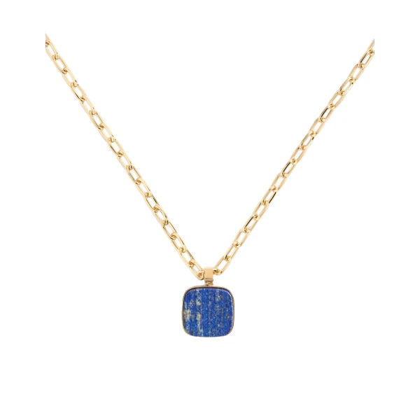 Soul Pendant Necklace in 24k Gold Plate & Lapis Lazuli