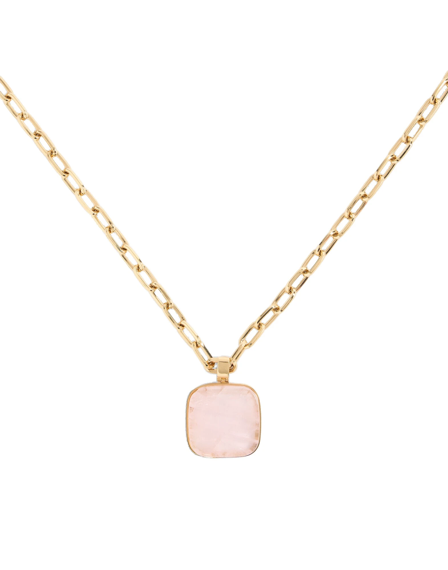 La DoubleJ Soul Pendant Necklace in 24k Gold Plate & Pink Quartz at Luxury Shoes La DoubleJ Soul Pendant Necklace in 24k Gold Plate & Pink Quartz at Luxury Shoes