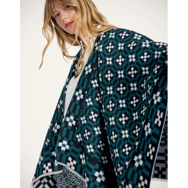 La DoubleJ Soul Poncho in Byte Green at Luxury Shoes 