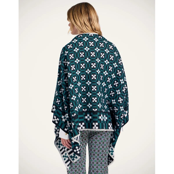 La DoubleJ Soul Poncho in Byte Green at Luxury Shoes 