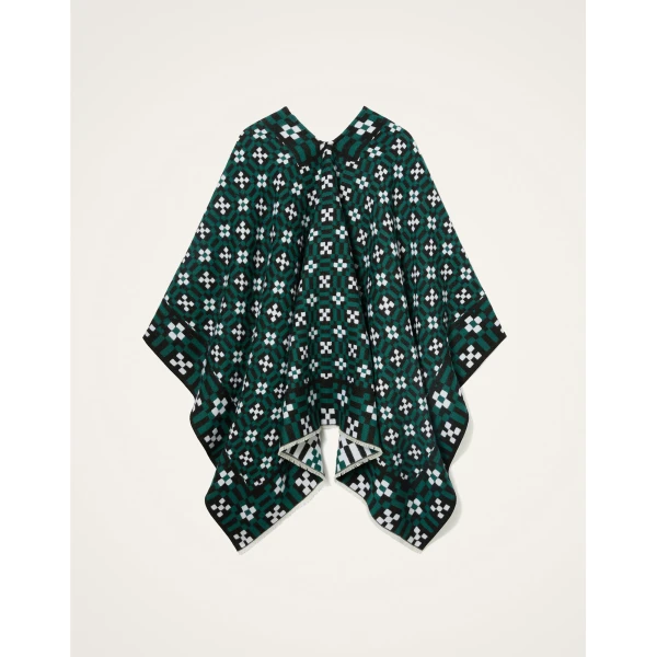 La DoubleJ Soul Poncho in Byte Green at Luxury Shoes 