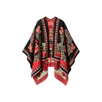 La DoubleJ Soul Poncho in Cornucopia Black at Luxury Shoes 