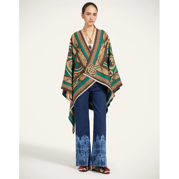 La DoubleJ Soul Poncho in Kells Camel at Luxury Shoes 