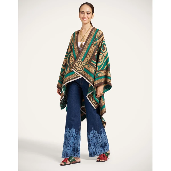La DoubleJ Soul Poncho in Kells Camel at Luxury Shoes 