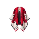 La DoubleJ Soul Poncho in Queen Peony Red Jacket