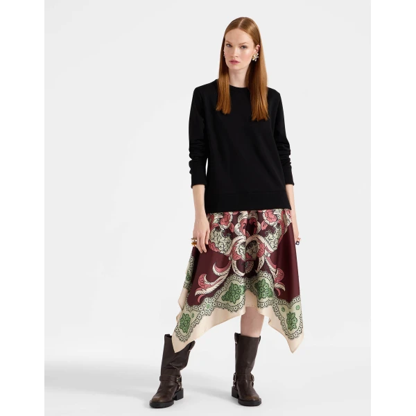 La DoubleJ Sporty Foulard Dress in Portal Brown, view 6