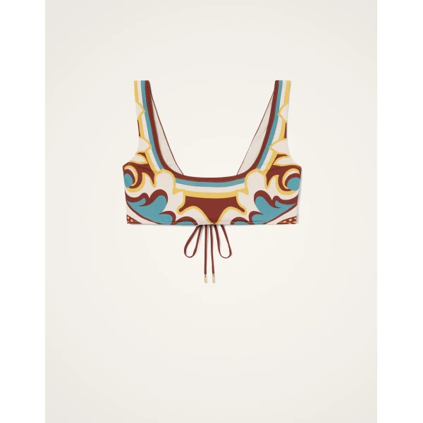 La DoubleJ Sunset Bikini Top in Palazzo Chocolate, view 6