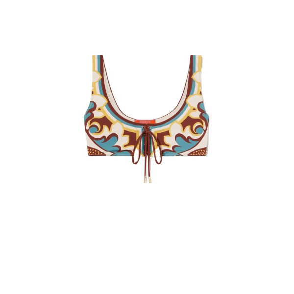 La DoubleJ Sunset Bikini Top in Palazzo Chocolate