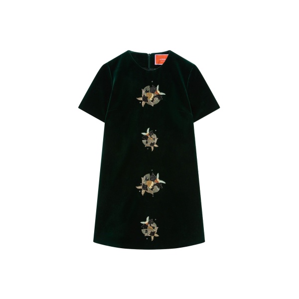 La DoubleJ Super Mini Swing Dress in Blue Petrol at Luxury Shoes 