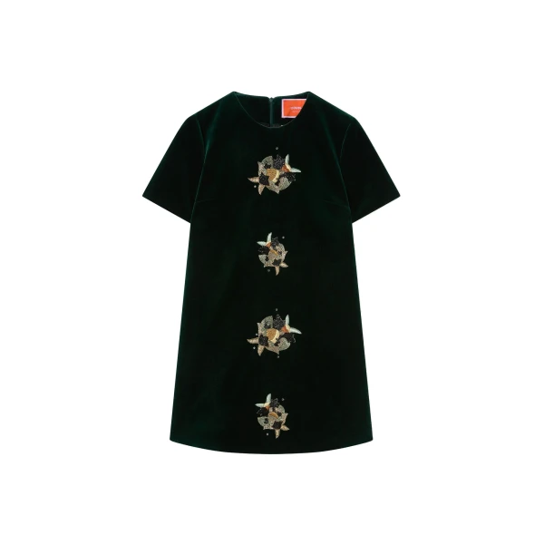 La DoubleJ Super Mini Swing Dress in Blue Petrol at Luxury Shoes 