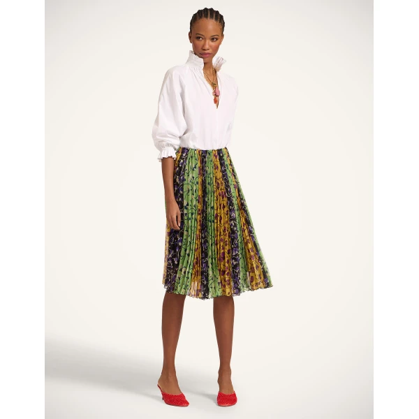 La DoubleJ Supremes Skirt in Honeysuckle Tricolor Yellow, view 2