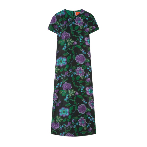 La DoubleJ Swing Dress in Botanical Black at Luxury Shoes 