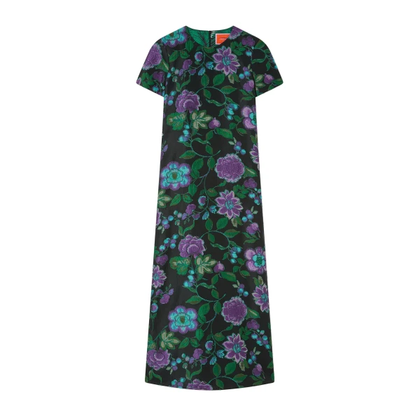 La DoubleJ Swing Dress in Botanical Black at Luxury Shoes 