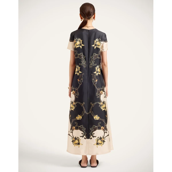 La DoubleJ Swing Dress in Buttercup Black at Luxury Shoes 