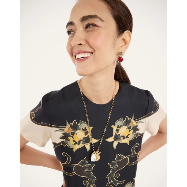 La DoubleJ Swing Dress in Buttercup Black at Luxury Shoes 