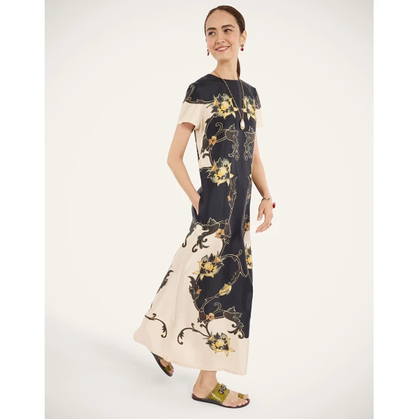 La DoubleJ Swing Dress in Buttercup Black at Luxury Shoes 