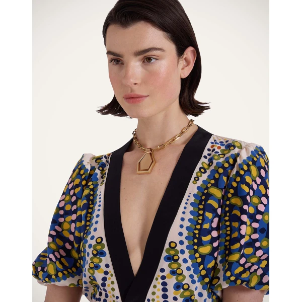 La DoubleJ Swinging Portal Necklace in 24k Gold Plate at Luxury Shoes 