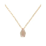 La DoubleJ Swinging Portal Necklace in 24k Gold Plate at Luxury Shoes 