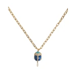 La DoubleJ Talismania Necklace in 24K Gold Plate & Lapis lazuli at Luxury Shoes 