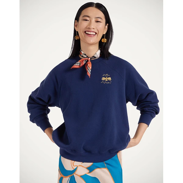 La DoubleJ The Biggie Concert Sweatshirt in Bug Off Blue, view 2