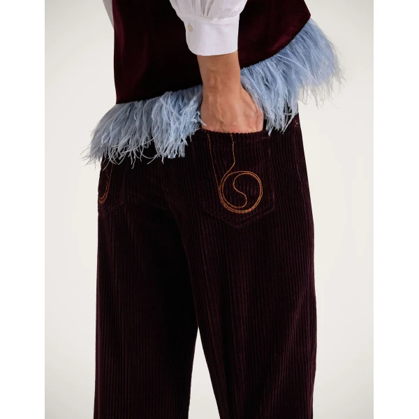 La DoubleJ The Flare Pants in Purple, view 5