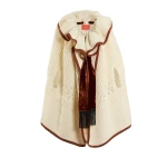 La DoubleJ The Weaver Long Cape in White at Luxury Shoes 