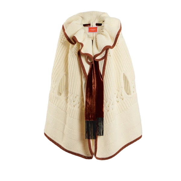 The Weaver Long Cape in White