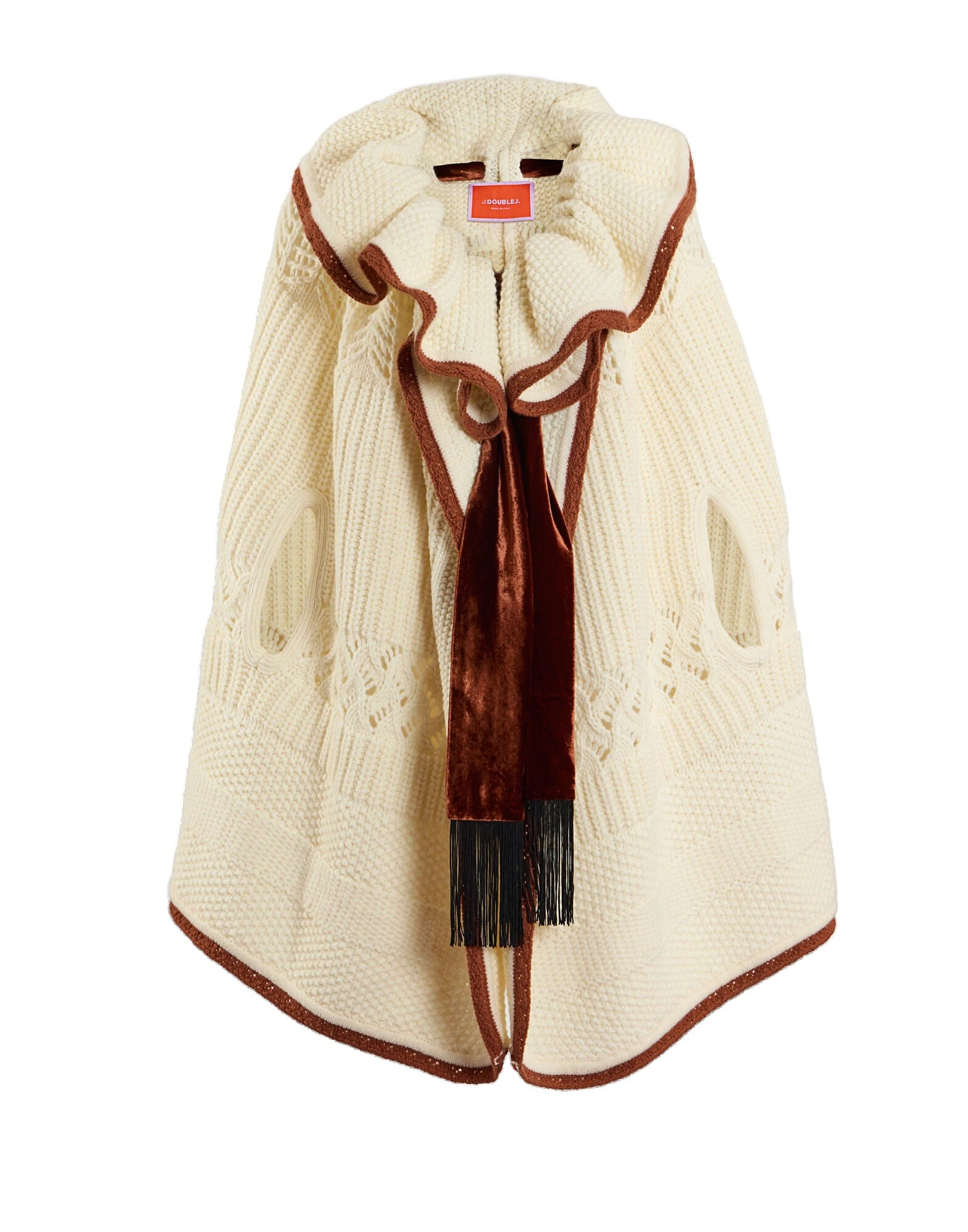 La DoubleJ The Weaver Long Cape in White at Luxury Shoes La DoubleJ The Weaver Long Cape in White at Luxury Shoes
