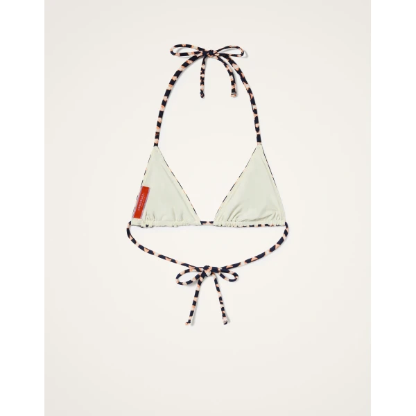 La DoubleJ Triangle Bikini Top in Pesciolini Blue, view 5
