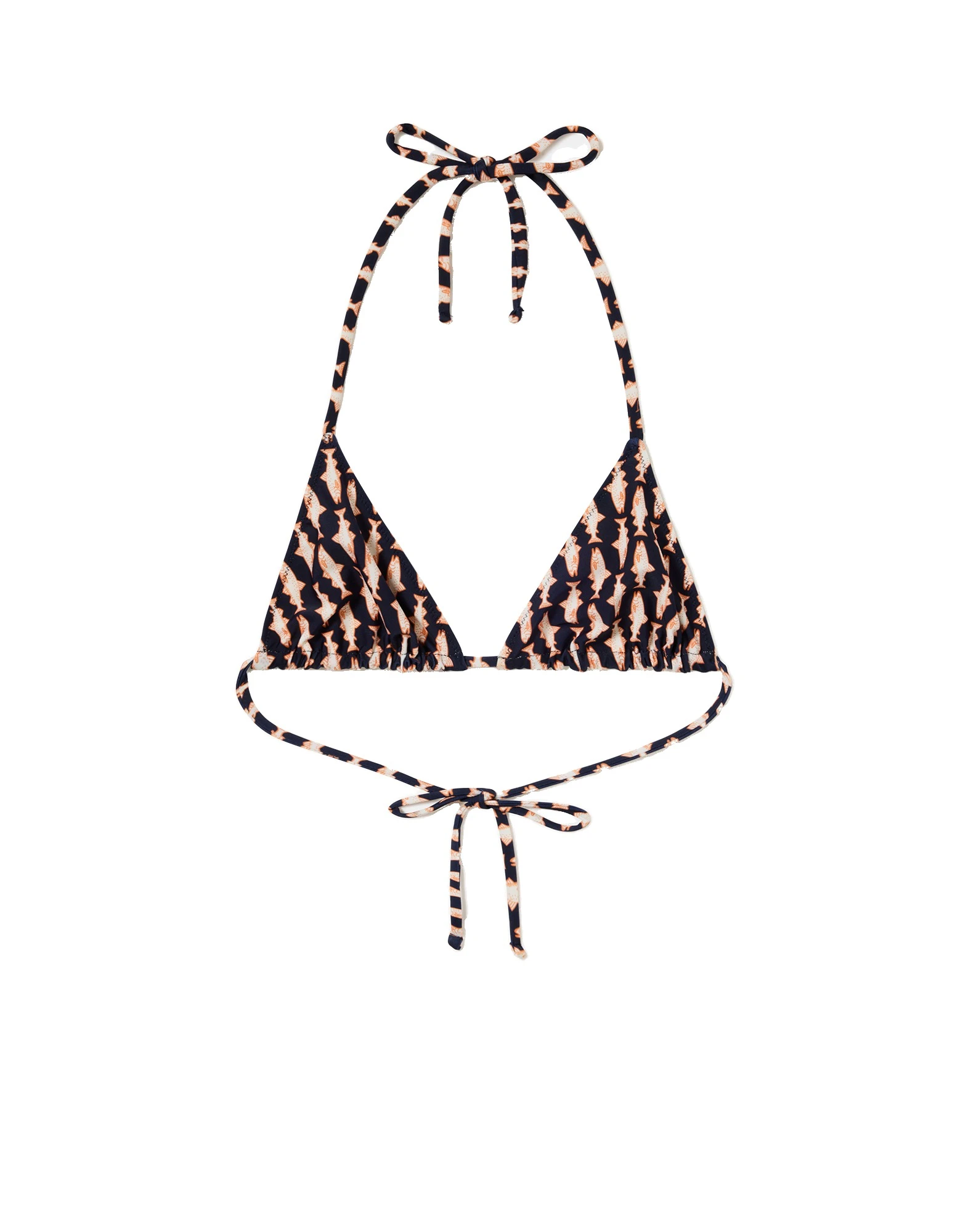 La DoubleJ Triangle Bikini Top in Pesciolini Blue La DoubleJ Triangle Bikini Top in Pesciolini Blue