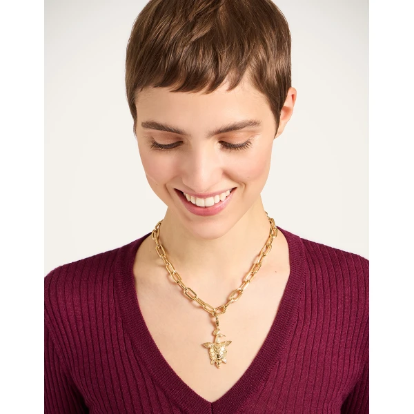 La DoubleJ Turtlair Charm in 24K Gold Plate, view 2
