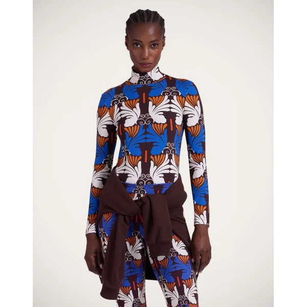 La DoubleJ Turtleneck in Ali Chocolate Top, view 2