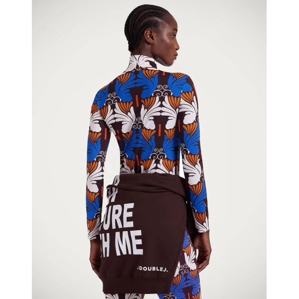 La DoubleJ Turtleneck in Ali Chocolate Top, view 3