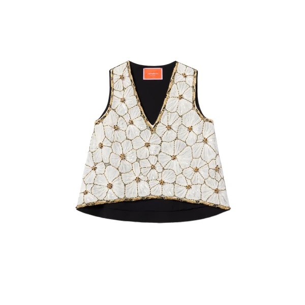 La DoubleJ V-Neck Scala Top in White