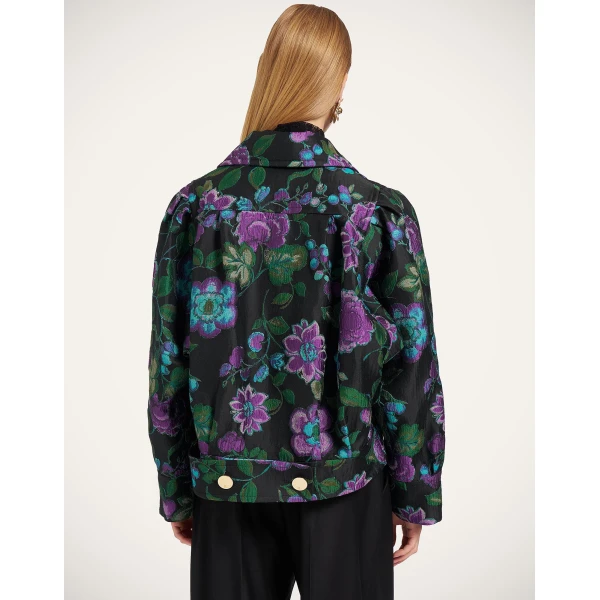 La DoubleJ Victoria Jacket in Botanical Black at Luxury Shoes 