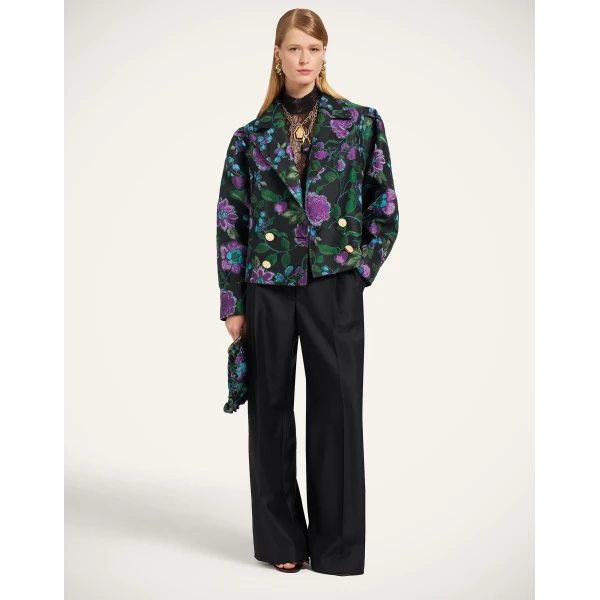 La DoubleJ Victoria Jacket in Botanical Black at Luxury Shoes 
