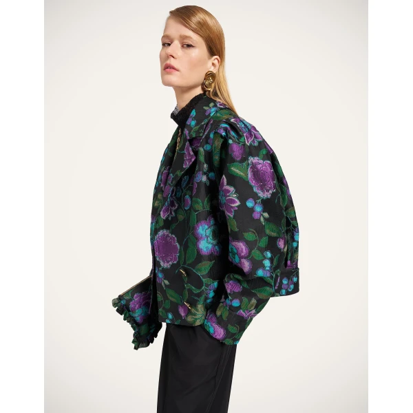 La DoubleJ Victoria Jacket in Botanical Black at Luxury Shoes 