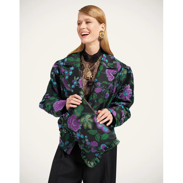 La DoubleJ Victoria Jacket in Botanical Black at Luxury Shoes 