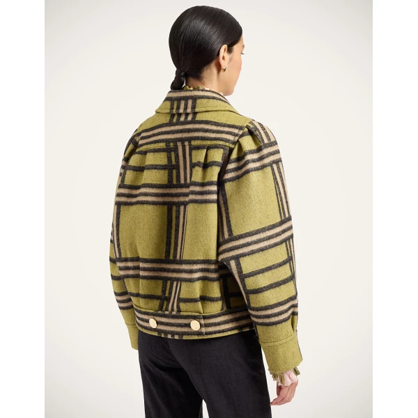 La DoubleJ Victoria Jacket in Kells Check Green at Luxury Shoes 