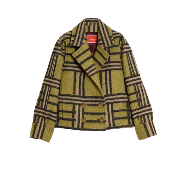 La DoubleJ Victoria Jacket in Kells Check Green at Luxury Shoes 