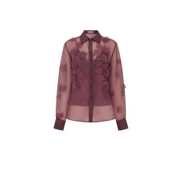 Cassia Petal Shirt in Mahogany