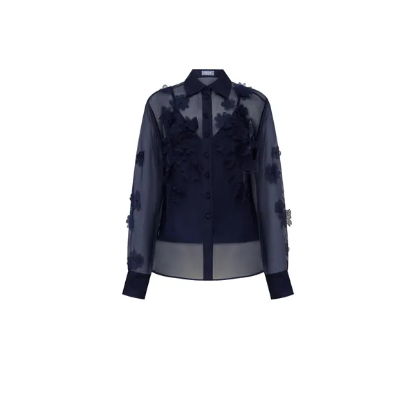 Cassia Petal Shirt in Midnight