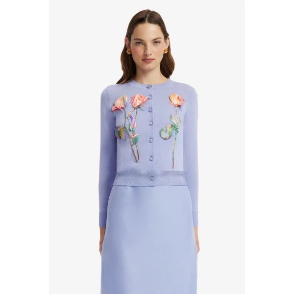Claire Embroidered Knit Cardigan