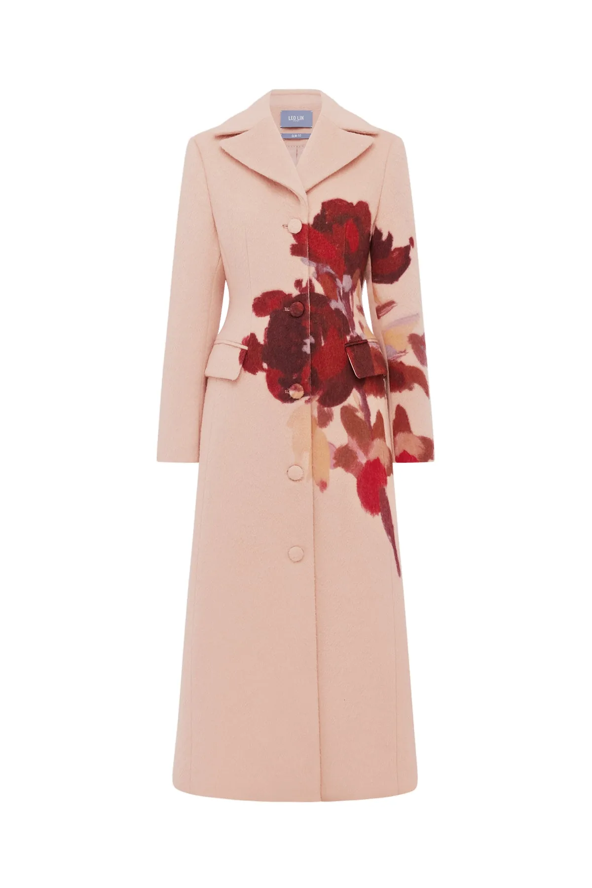 Elara Wool Coat in Reverie Print in Nectar