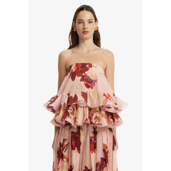 Gia Bustier Ruffled Top