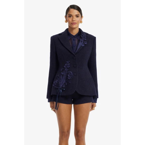 Lisa Appliqué Tweed Blazer