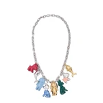 Loewe Animals Charm Necklace in Enamel, Silver and Multicolour | Jewelry | Luxury Shoes 