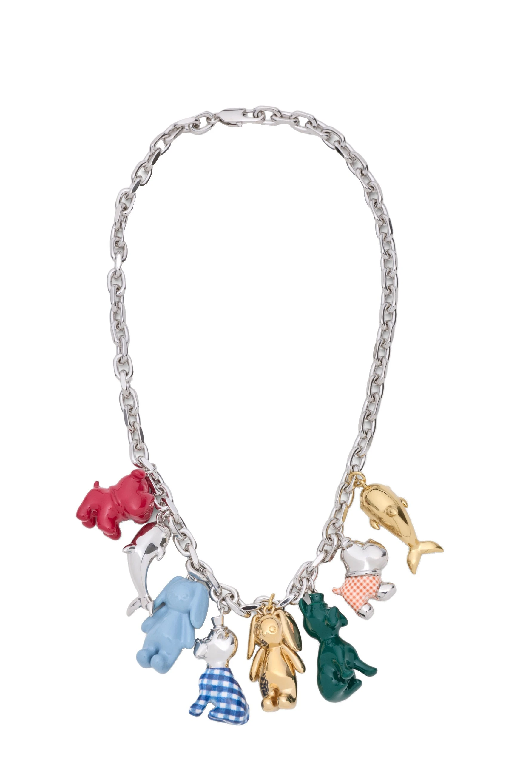Loewe Animals Charm Necklace in Enamel, Silver and Multicolour | Jewelry | Luxury Shoes Loewe Animals Charm Necklace in Enamel, Silver and Multicolour | Jewelry | Luxury Shoes