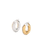 Loewe Blown Inflated Hoop Earrings, Silver and Gold | Jewelry | Luxury Shoes 